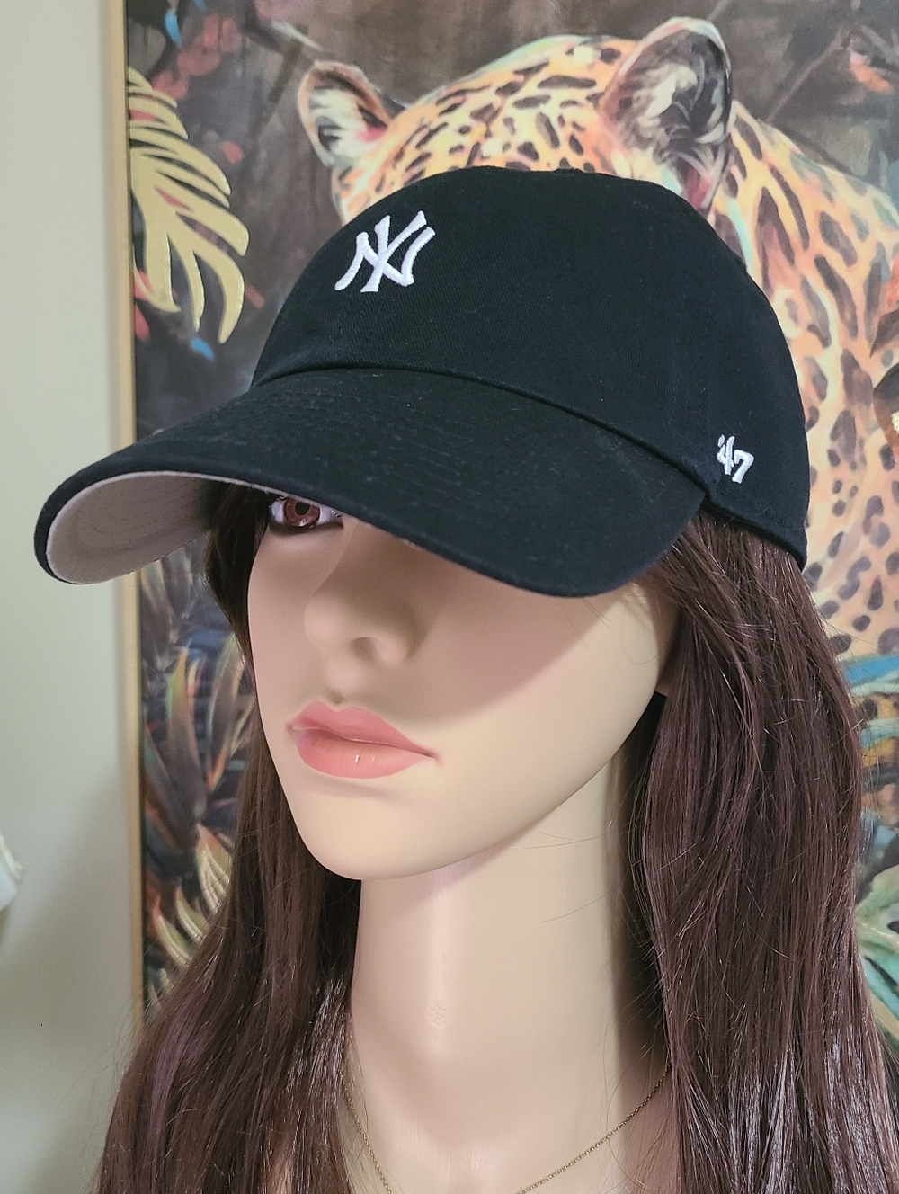 '47 New York Yankees Black Baseball Cap with White Logo Clean Up Adjustable